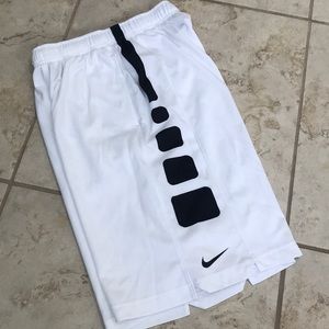 white elite shorts